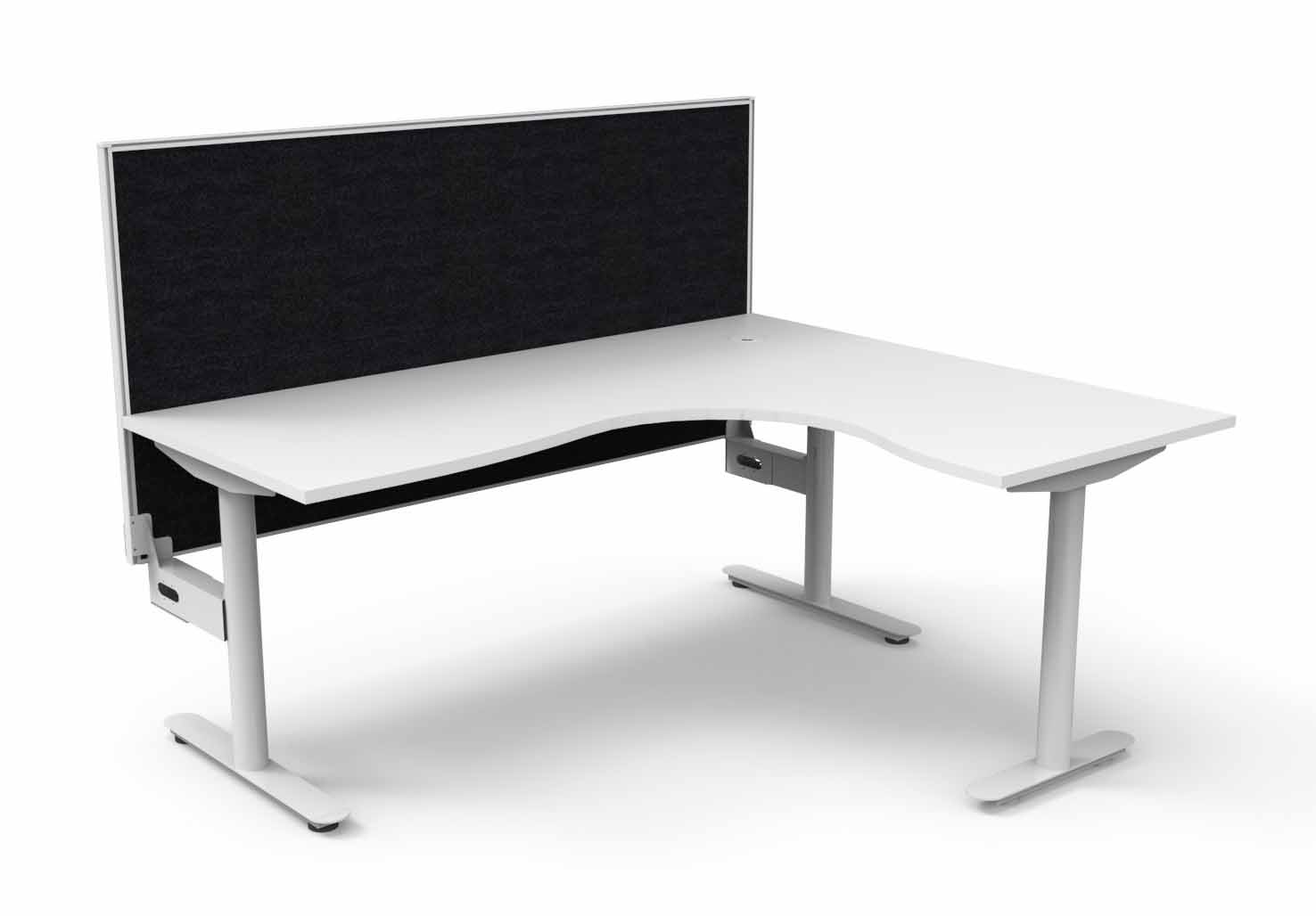 Halo Static Corner Workstation - With Screen